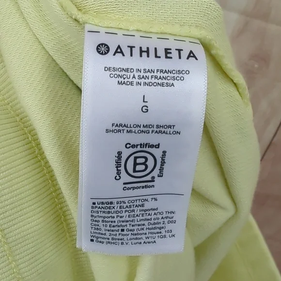 ATHLETA Farallon Midi Short, Yellow Sz L - Picture 7 of 7